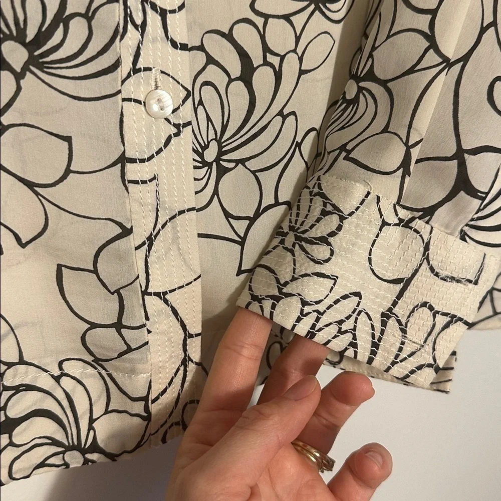 Sigrid Olsen Silk Floral Button Down Shirt - Picture 4 of 10